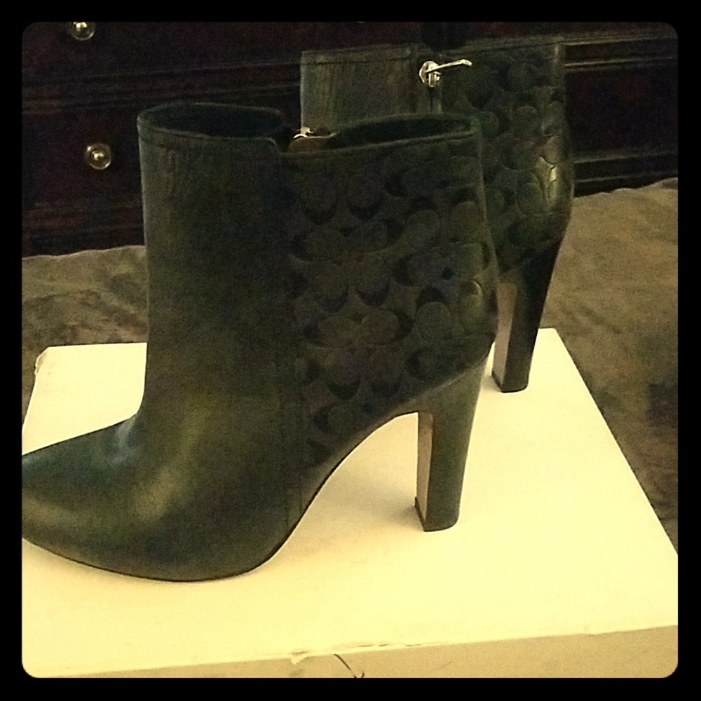 Grey Coach Leather Boots... NWOT